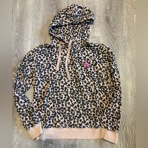 Calvin Klein Animal Print Hoodie with Pink Accents
